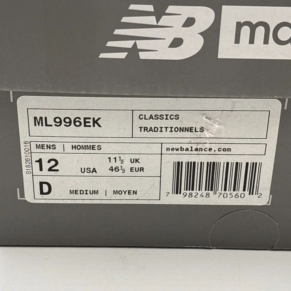 New Balance 996 Running Shoes 30TH Anniversary Black Gold Gray Men 12 NEW W/ BOX